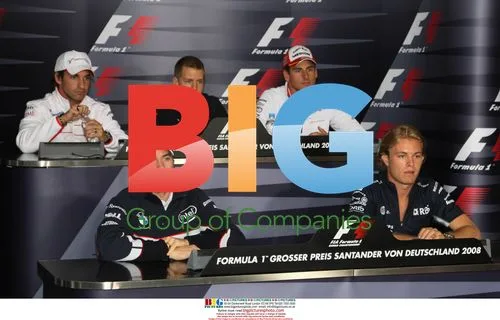 Timo Glock, Sebastian Vettel, and F1 Drivers at Press Conference