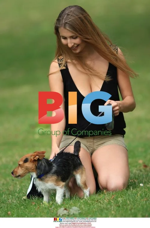 Claudia Ciesla takes dog for walk in London