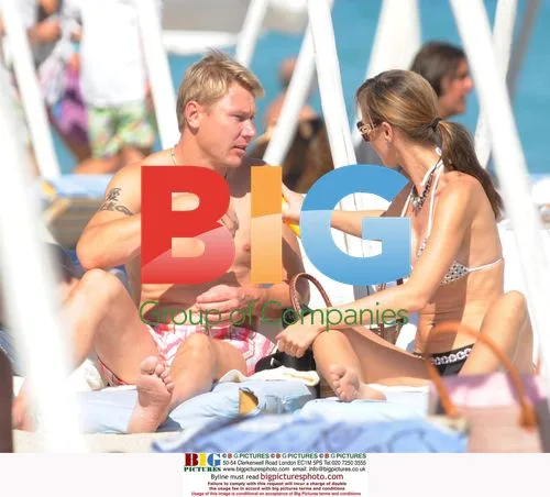 Mika Hakkinen Relaxing on Saint Tropez Beach