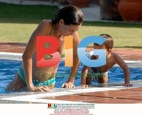 Ines Sastre and son Diego in Sotogrande