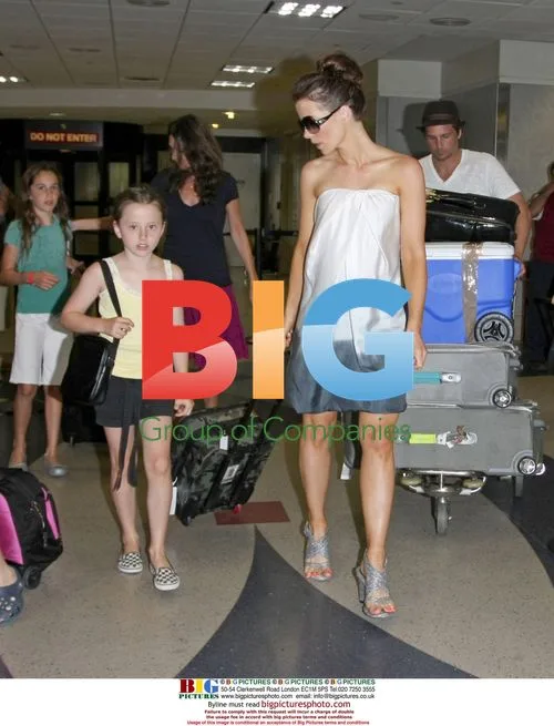 Kate Beckinsale, Len Wiseman, and daughter Lily Sheen at LAX