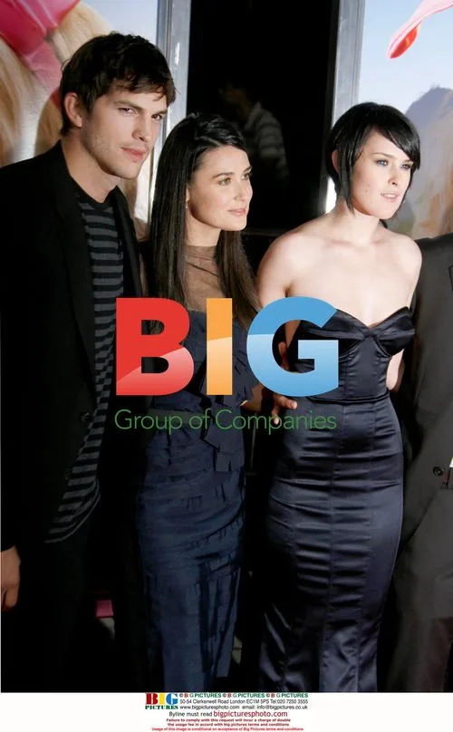 Demi Moore, Rumer Willis and Ashton Kutcher at "House Bunny" Premiere