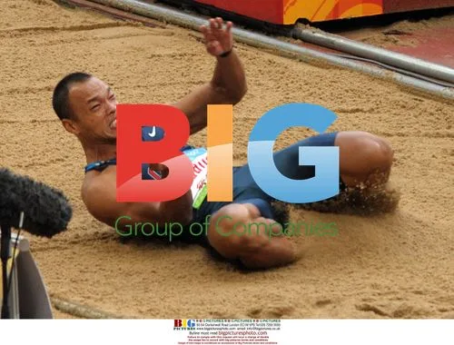UK's Bryan Clay lands during High Jump