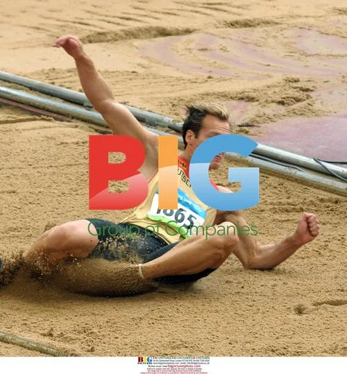 Andre Niklaus Lands in Sand During High Jump