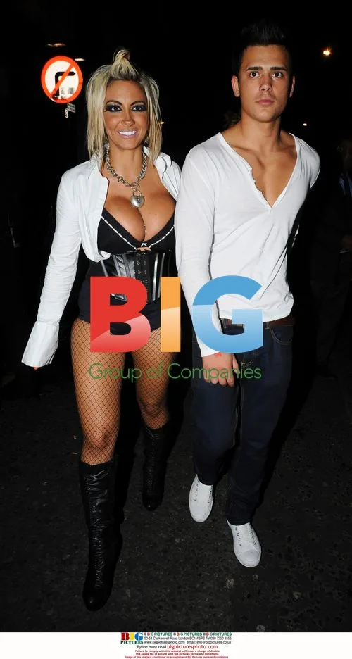 Jodie Marsh and mystery man at Maya nightclub