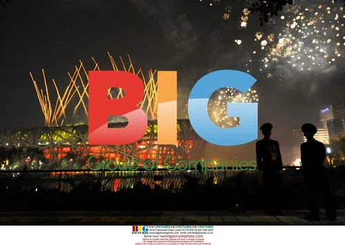 Fireworks over National Stadium at 2008 Olympics
