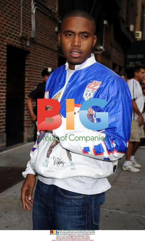 Nas arrives at 'The Late Show' taping