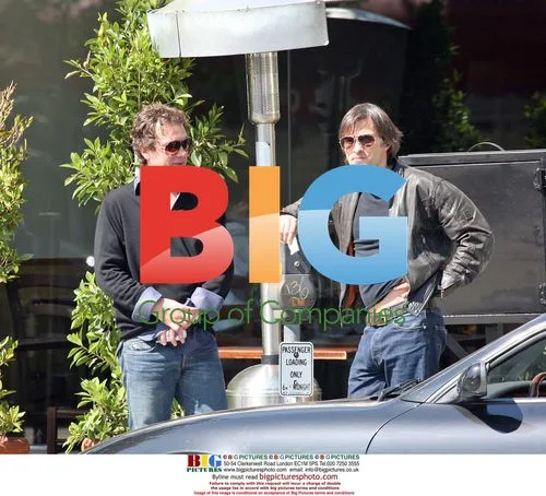 Olivier Martinez & friend at Angelini Cafe