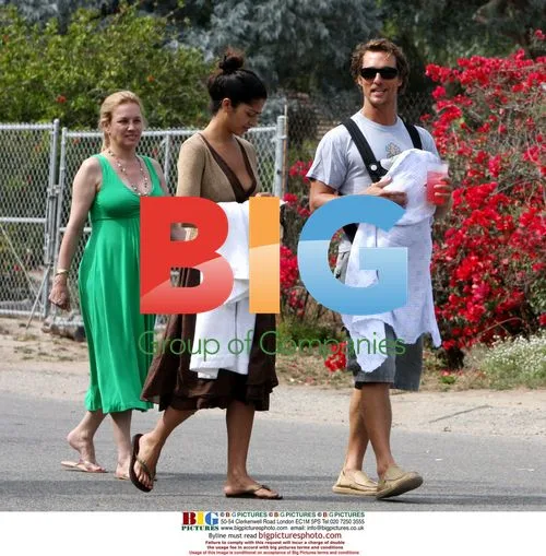 Matthew McConaughey and Camila Alves with friends in Malibu