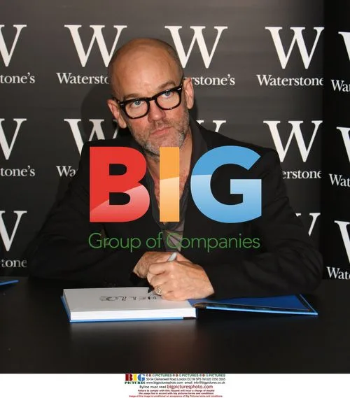 R.E.M. members sign book at Waterstones