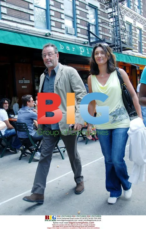 Jean Reno leaves NYC restaurant with wife