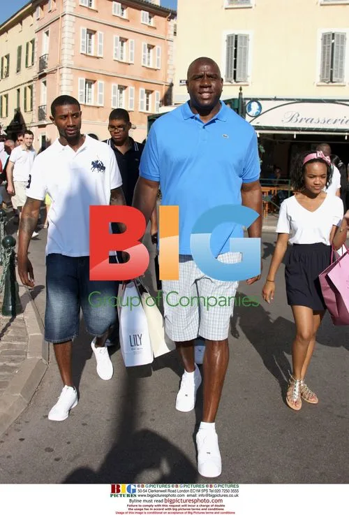 Magic Johnson on Vacation in St. Tropez