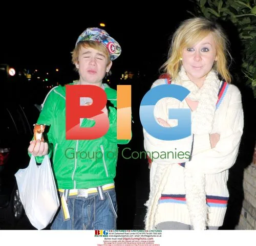Eoghan Quigg and Diana Vickers at X Factor house