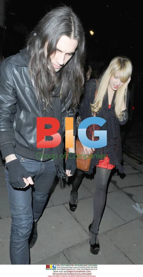 Blake Wood and Peaches Geldof leaving Bungalow 8