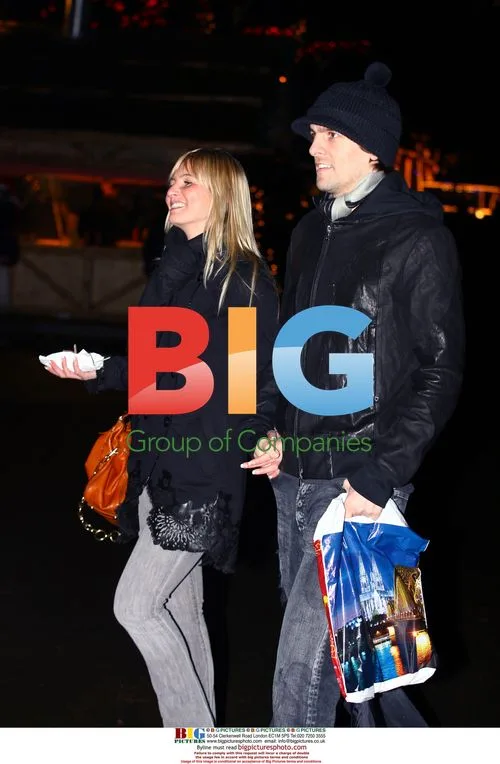 Jonathan Woodgate with girlfriend at Winter Wonderland