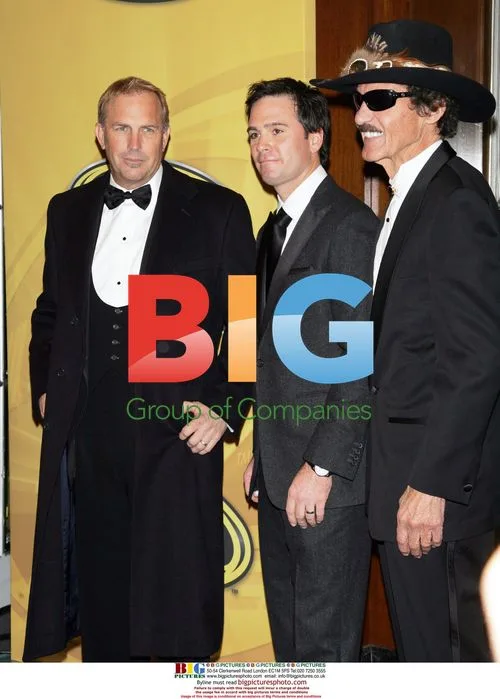 Kevin Costner, Jimmie Johnson and Richard Petty at NASCAR Awards