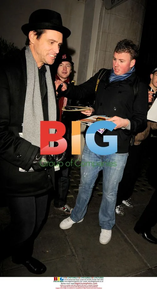 Jim Carrey leaving dinner in London