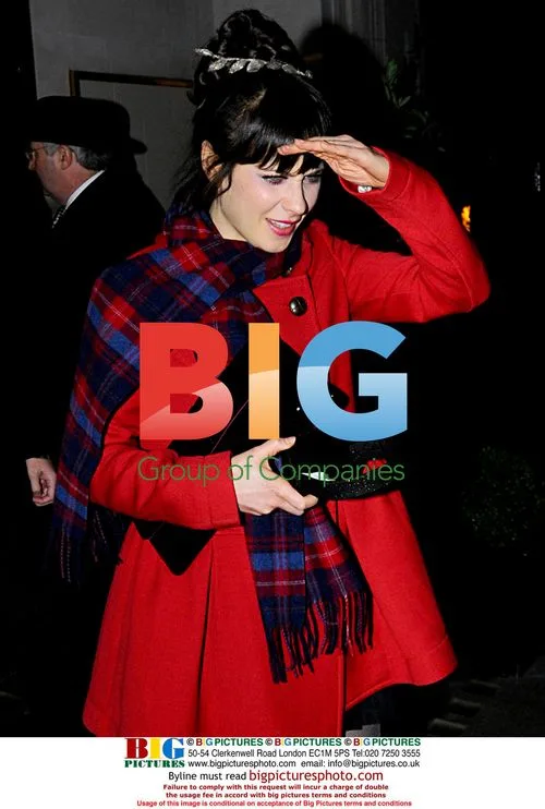 Zooey Deschanel Leaving Dinner in London