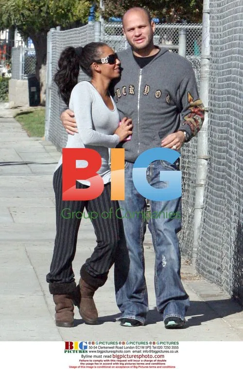 Mel B and Stephen Belafonte walking in Hollywood