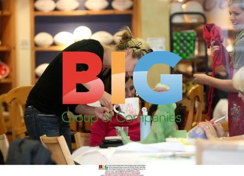 Heidi Klum and family at Colour Me Mine shop