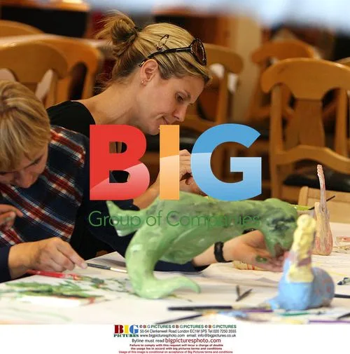 Heidi Klum and Family at Colour Me Mine Shop