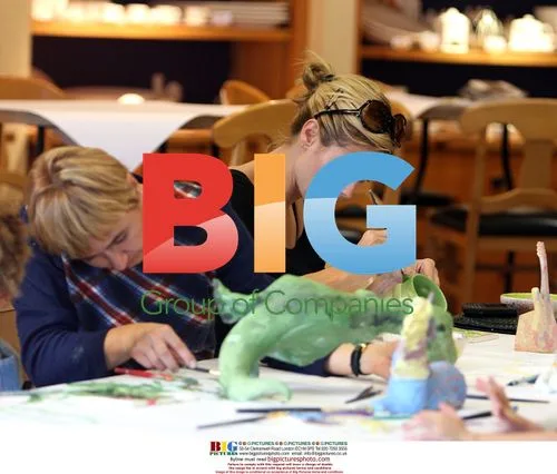Heidi Klum and family at Colour Me Mine shop