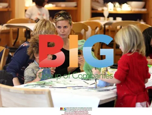 Heidi Klum and family at Colour Me Mine shop