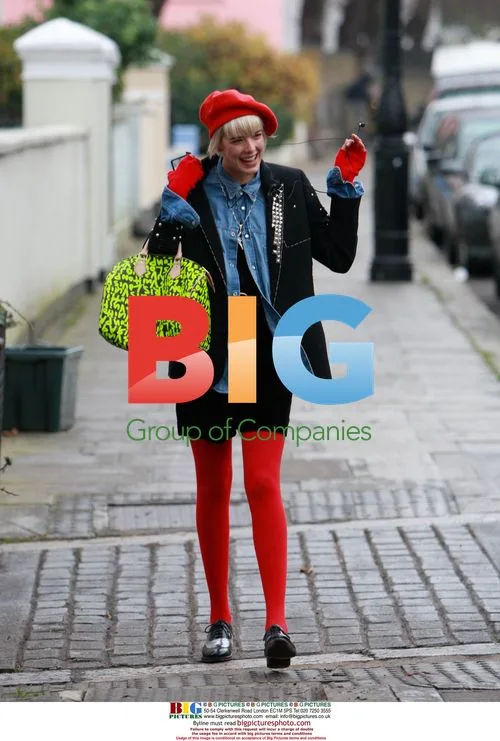 Model Agyness Deyn walking in North London
