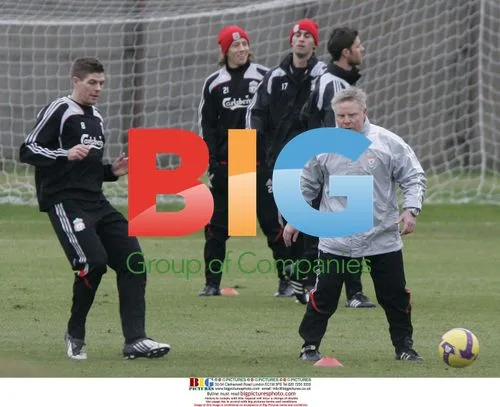 Liverpool players train at Melwood
