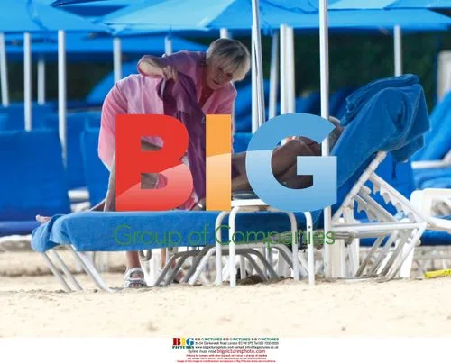 Michael Winner and partner relaxing in Caribbean