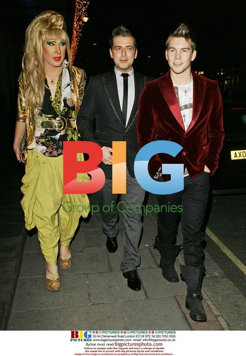Jodie Harsh and Mark from Westlife Leaving Mayfair Hotel