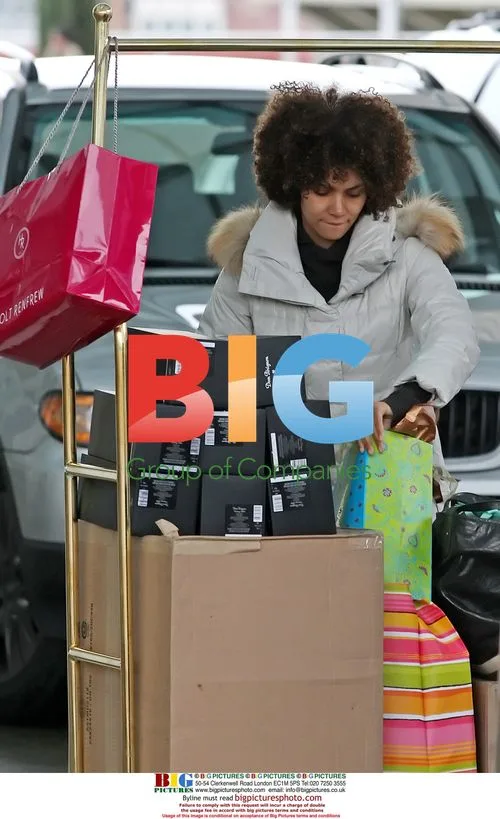 Halle Berry braves cold to gift crew
