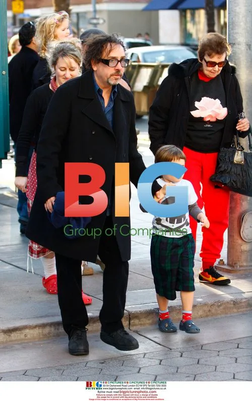 Tim Burton and Helena Bonham Carter shopping with family