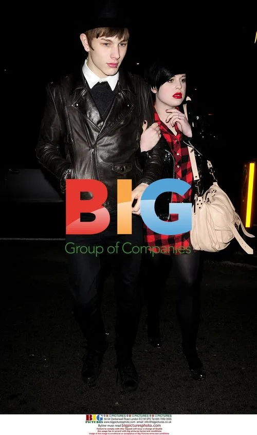 Kelly Osbourne and boyfriend Luke Worrell arrive at London restaurant