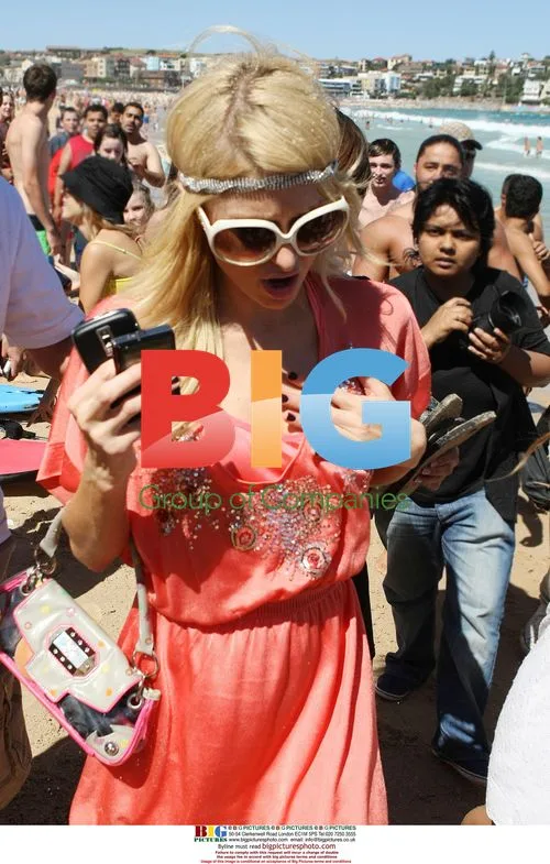 Paris Hilton and friend at Bondi Beach