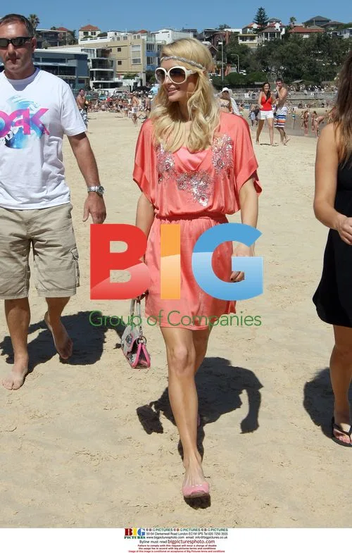Paris Hilton and friend at Bondi Beach