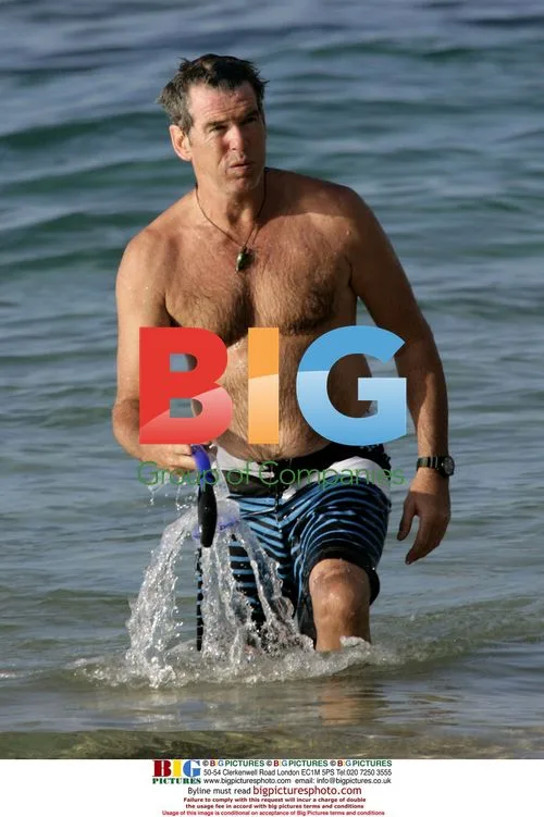 Pierce Brosnan and wife Keely at the beach