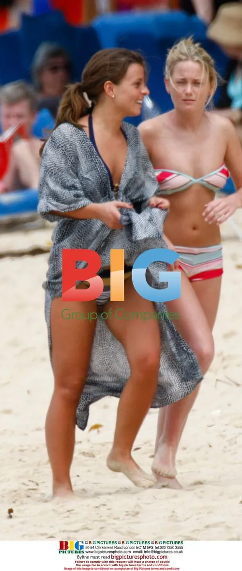 Coleen McLoughlin Relaxes on Caribbean Beach