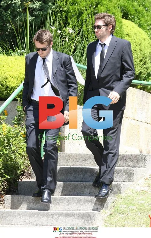 Joel and Nash Egerton at Heath Ledger's funeral