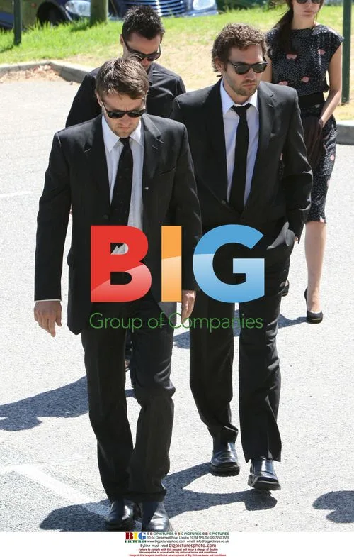 Joel and Nash Egerton at Heath Ledger's funeral