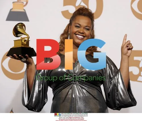 Jill Scott Backstage at 50th Grammy Awards