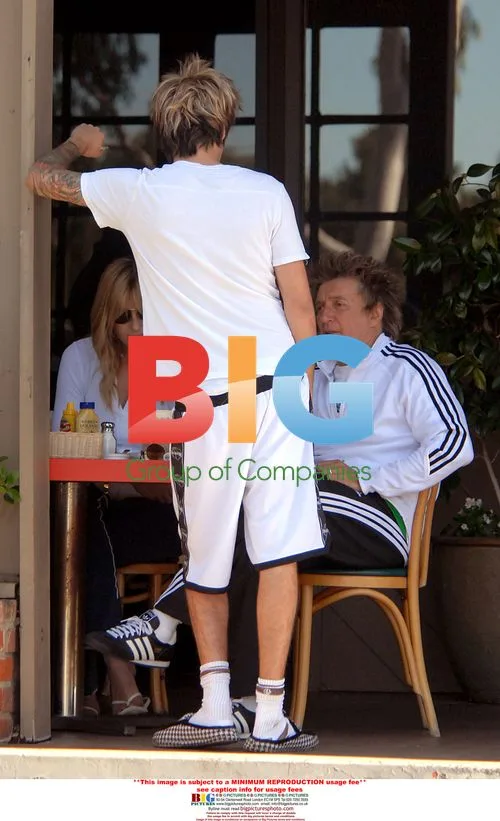 Rod Stewart Bumps into Son Sean and Girlfriends