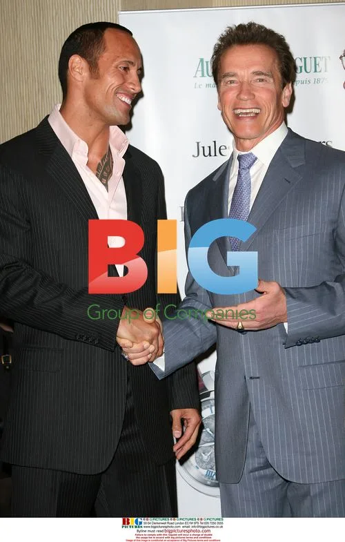Dwayne Johnson and Arnold Schwarzenegger at Gala