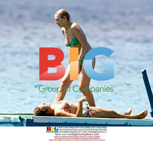 Penny Smith and Ingrid Tarrant Sunbathing