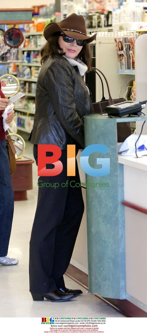 Joan Collins shops in Beverly Hills