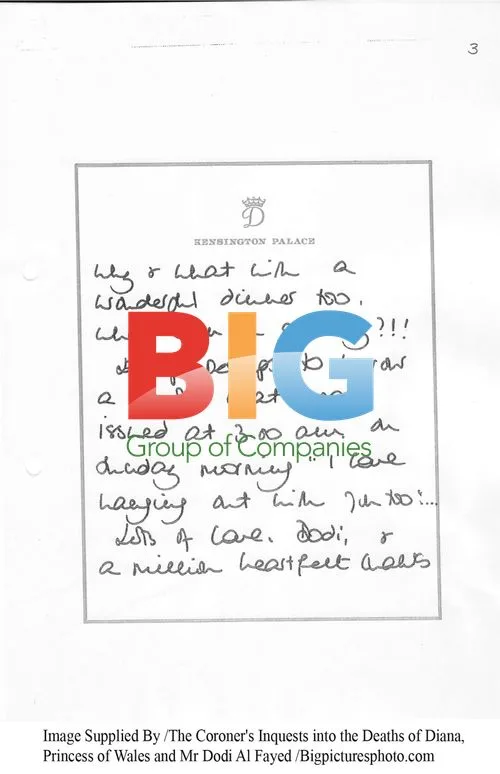 Diana and Dodi letter