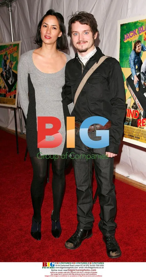 Pamela Racine and Elijah Wood at 'Be Kind Rewind' premiere