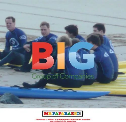 Prince William surfing with friends in Cornwall