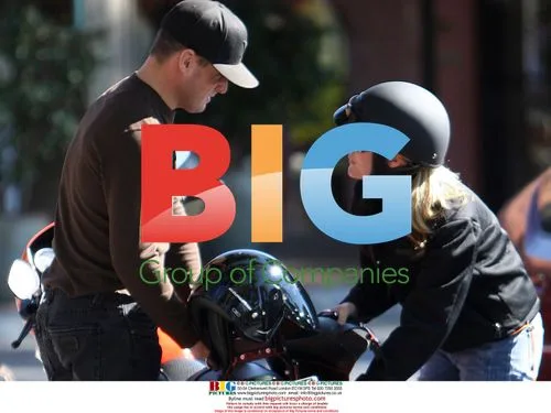 George Eads rides motorcycle with girlfriend