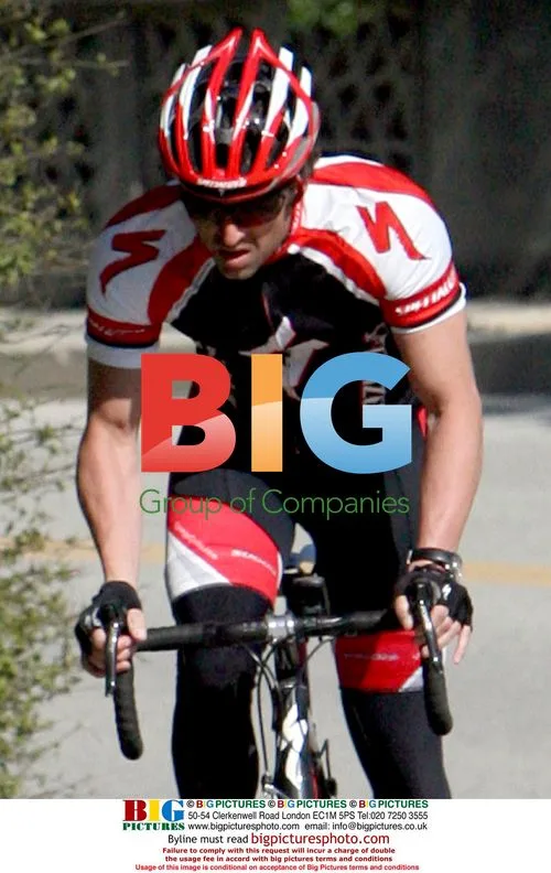 Patrick Dempsey Biking in Hollywood Hills